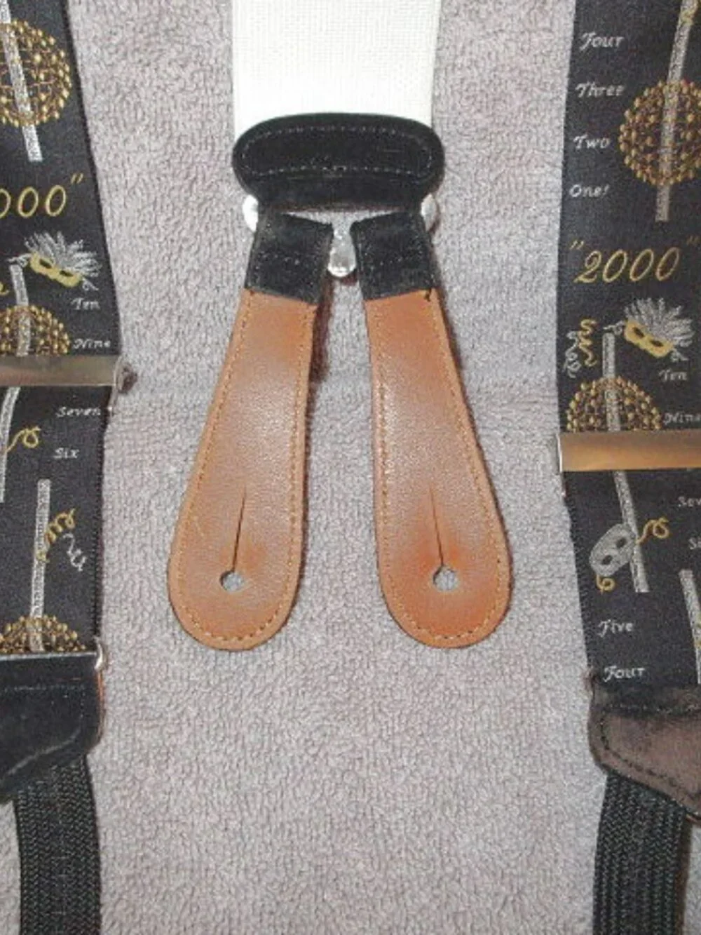 Collectors Edition Trafalgar Y2K New Years Suspenders Leather Silk Braces 2000